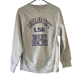 Rivalry Threads Women's Size Medium Grey Louisiana State Crewneck‎ Sweater